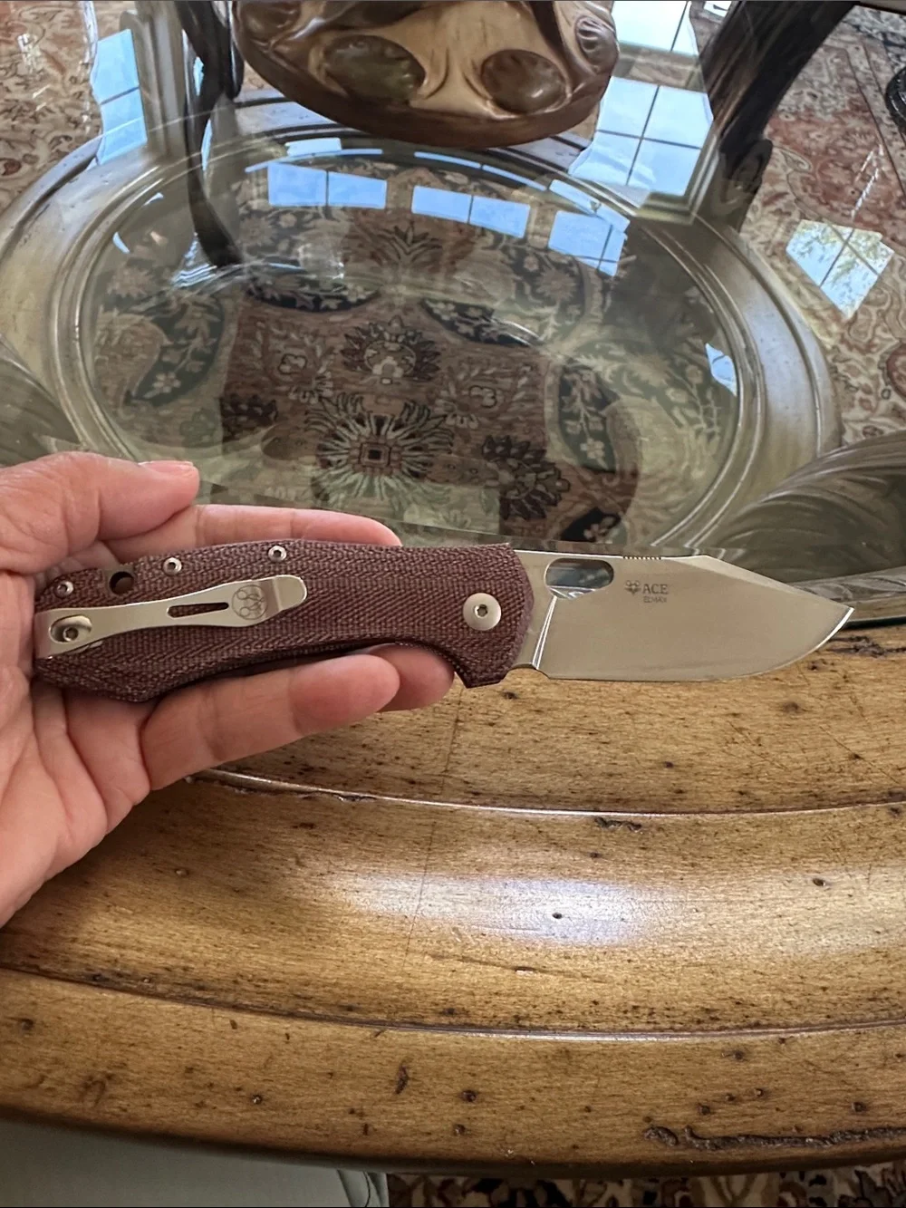 GiantMouse ACE Atelier Red Canvas Folding Knife